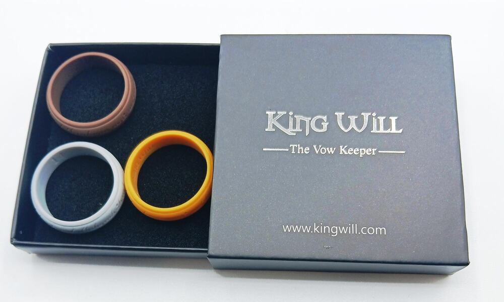 King Will 'The Vow Keeper' Multi-Color Silicone Wedding Ring Set